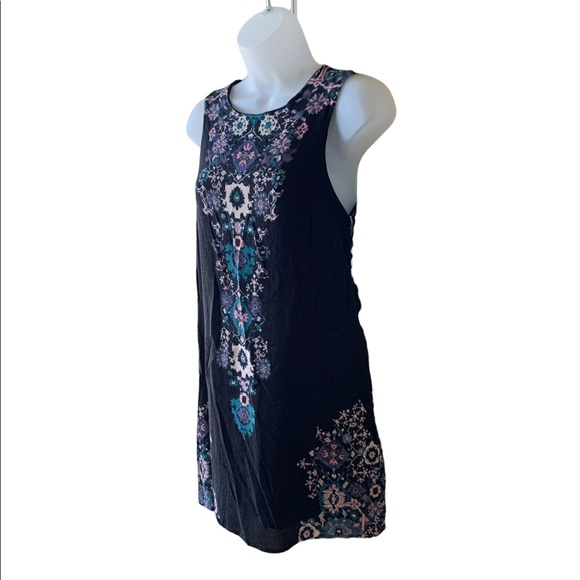 Ecote Dress Cutout Back Black And White Retro Print Rayon Size Small - Picture 5 of 10